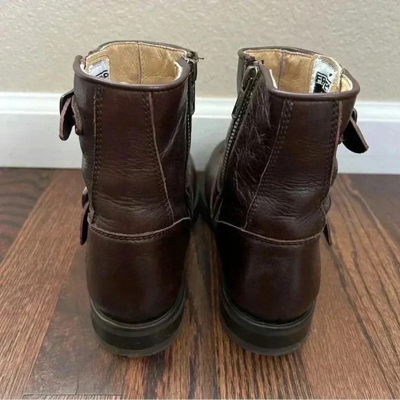 Frye Veronica 6” Shortie Brown Leather Ankle Boots Wm Size 6 Side Zip 3474509 - Picture 9 of 16